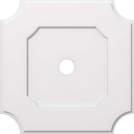 Ekena Millwork Locke Architectural Grade PVC Ceiling Medallion, 26"OD x 3"ID x 15 1/2"C x 1"P, One-Piece CMP26LE-03000